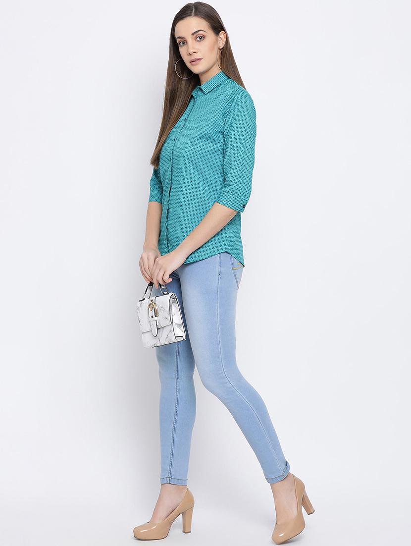 curved hem printed shirt - 16558595 - Zoom Image - 1