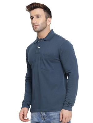 blue solid t-shirt - 16559104 - Standard Image - 2