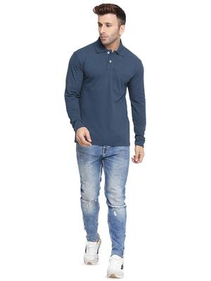 blue solid t-shirt - 16559104 - Standard Image - 4