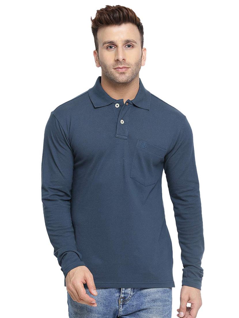 blue solid t-shirt - 16559104 - Zoom Image - 1