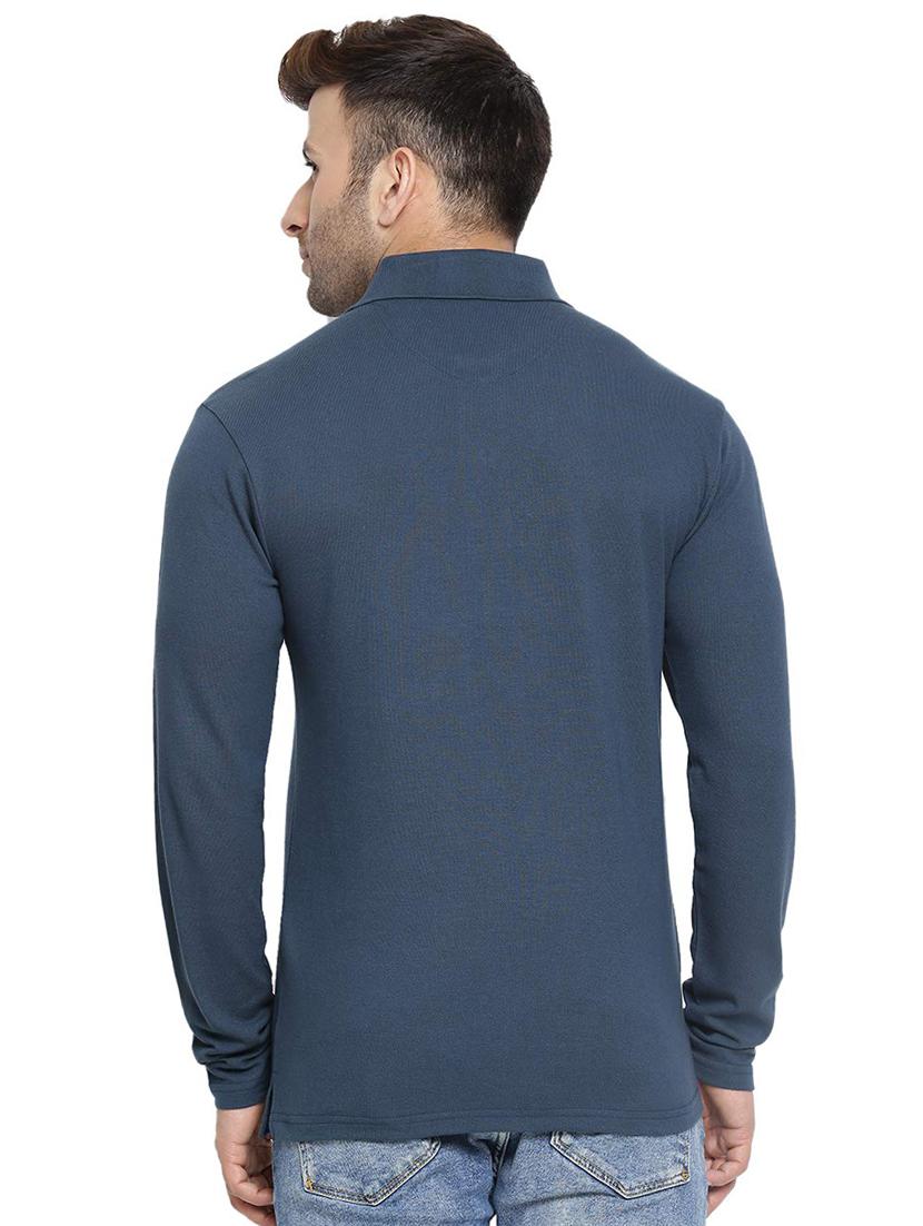 blue solid t-shirt - 16559104 - Zoom Image - 3