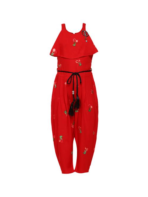 red cotton jump suit - 16559552 - Standard Image - 1