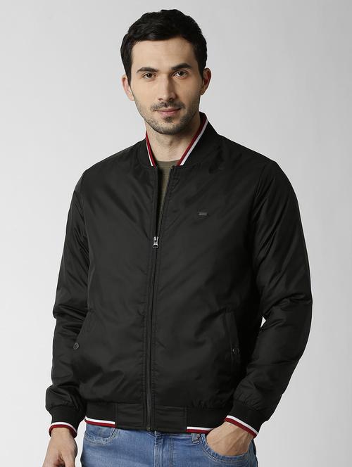 black solid bomber jacket - 16560071 - Standard Image - 1