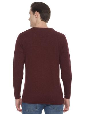 maroon solid pullover - 16560258 - Standard Image - 2
