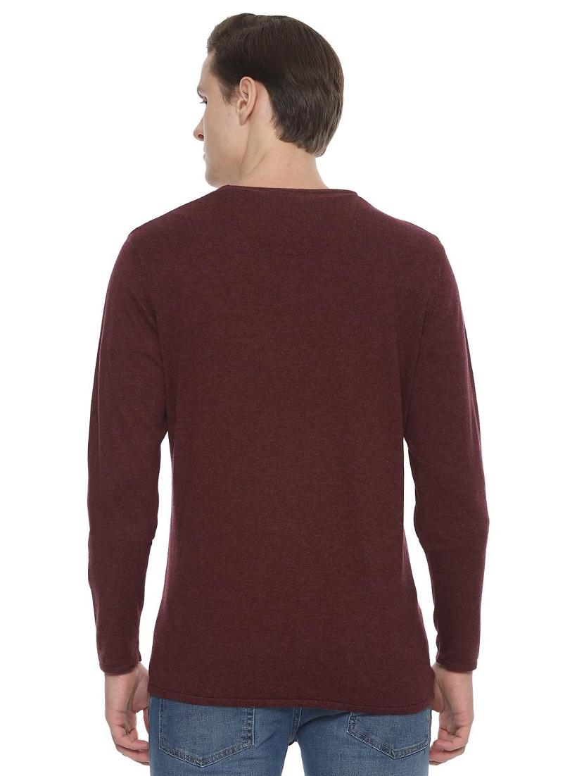 maroon solid pullover - 16560258 - Zoom Image - 2