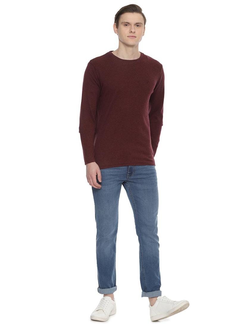 maroon solid pullover - 16560258 - Zoom Image - 3