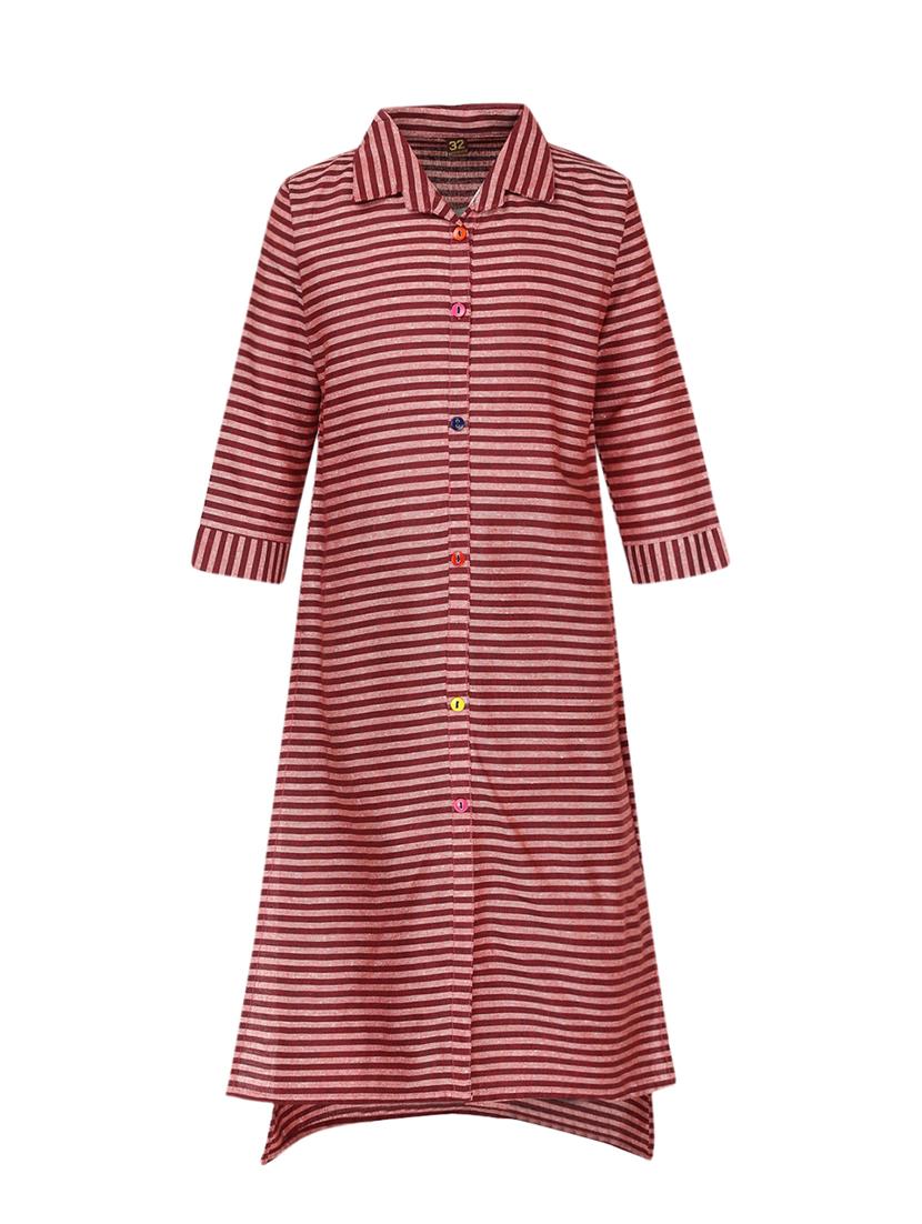 brown cotton regular kurti - 16560269 - Zoom Image - 1