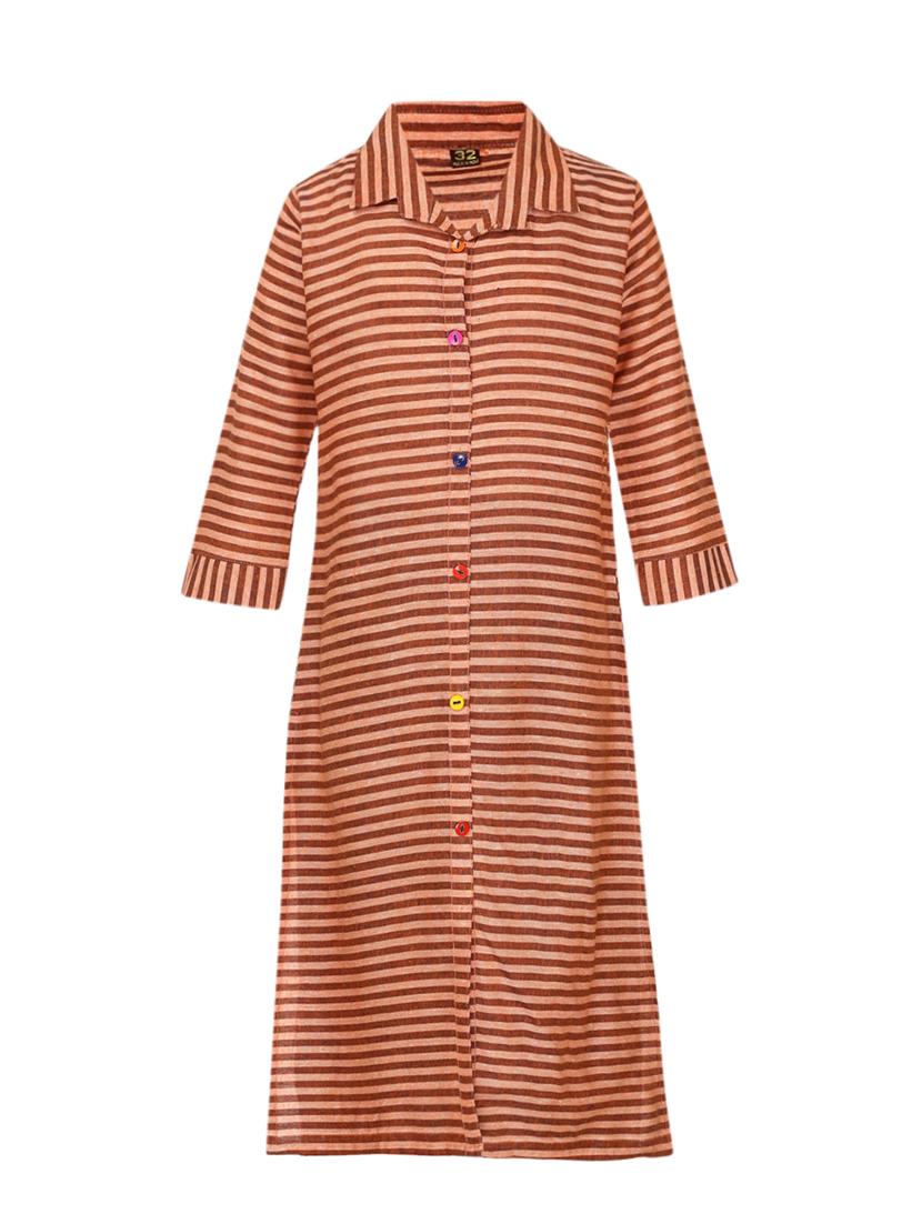 orange cotton regular kurti - 16560270 - Zoom Image - 1