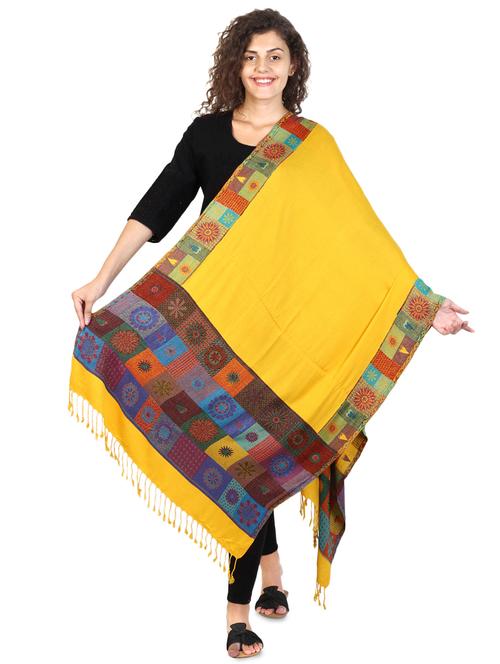 solid bordered shawl - 16560671 - Very Small Image - 1