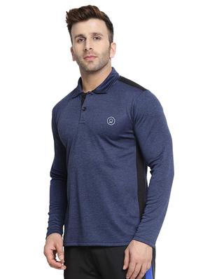 navy blue solid polo t-shirt - 16560819 - Standard Image - 2