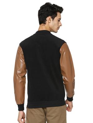 black color block bomber jacket - 16561028 - Standard Image - 3