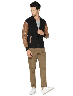 black color block bomber jacket - 16561028 - Standard Image - 4