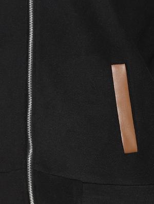 black color block bomber jacket - 16561028 - Standard Image - 5