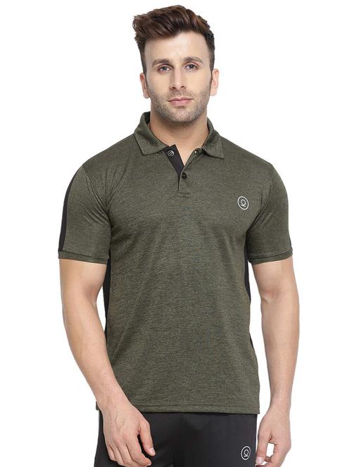 green solid polo t-shirt - 16561156 - Standard Image - 1