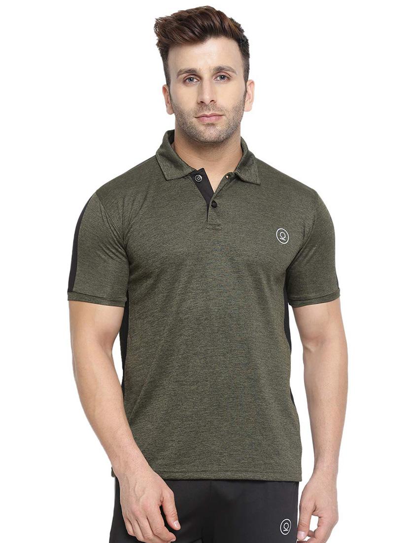 green solid polo t-shirt - 16561156 - Zoom Image - 1