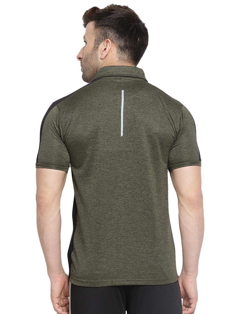 green solid polo t-shirt - 16561156 - Zoom Image - 3