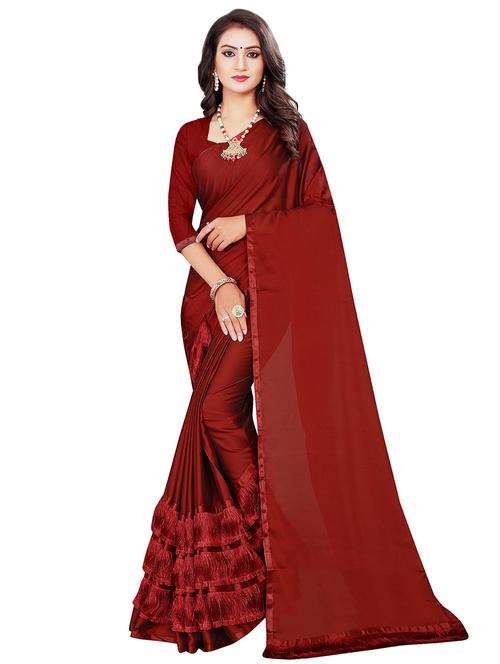 ruffle fusion saree with blouse - 16561207 - Standard Image - 1