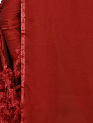 ruffle fusion saree with blouse - 16561207 - Standard Image - 4