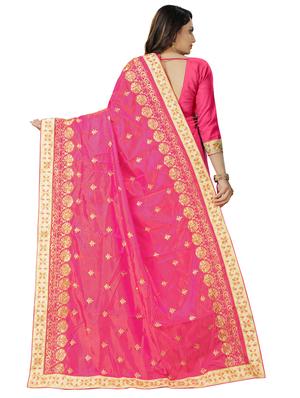 embroidered bordered saree with blouse - 16561911 - Standard Image - 2
