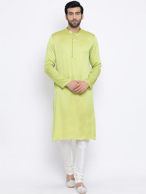 green rayon kurta pyjama set - 16562119 - Very Small Image - 1