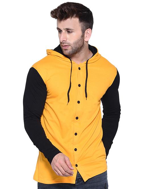 yellow color block t-shirt - 16562343 - Standard Image - 1