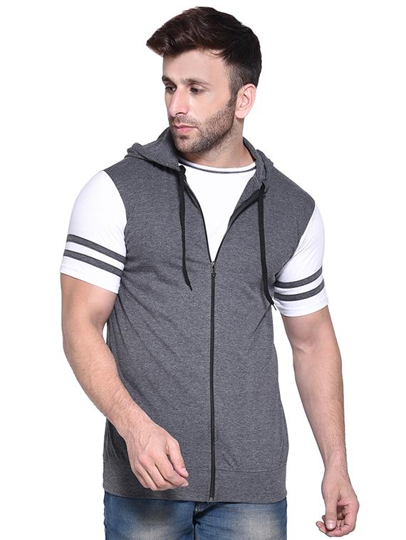 grey color block t-shirt - 16562353 - Zoom Image - 1
