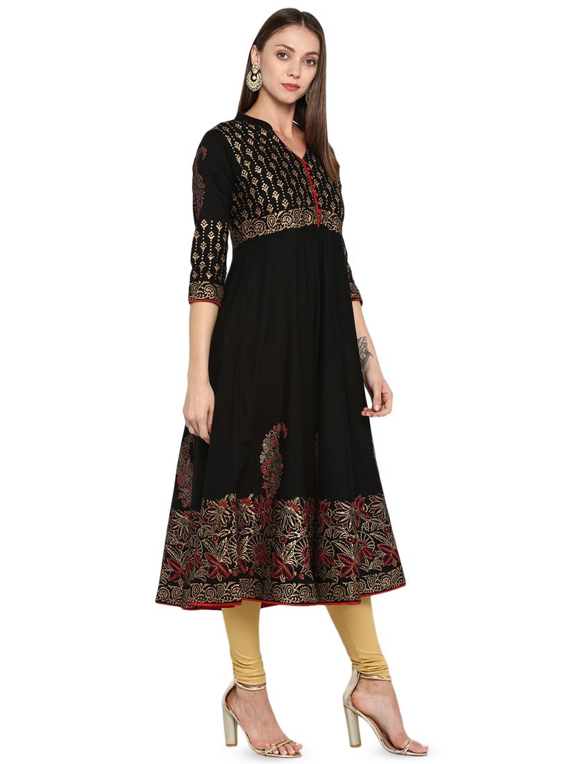 block printed anarkali kurta - 16562477 - Zoom Image - 2