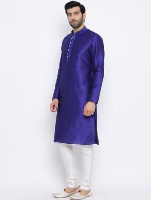 blue rayon long kurta - 16562506 - Standard Image - 2