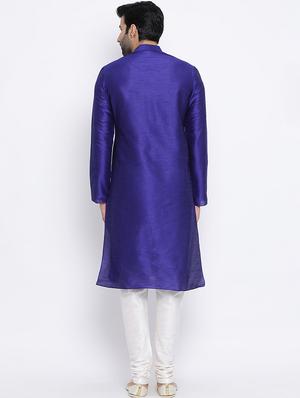 blue rayon long kurta - 16562506 - Standard Image - 3