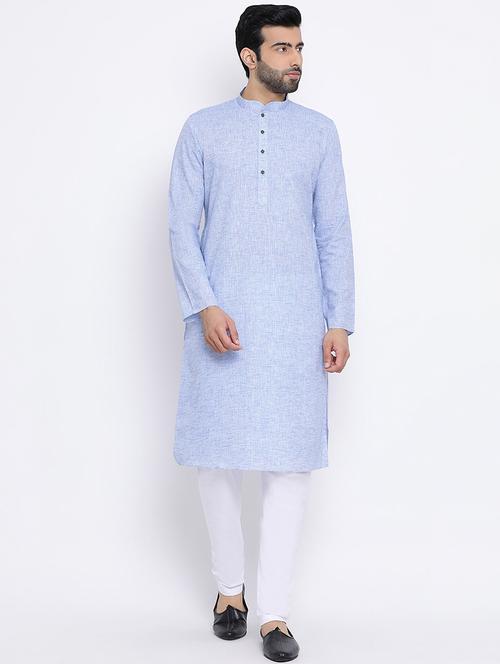 blue solid long kurta - 16562570 - Very Small Image - 1