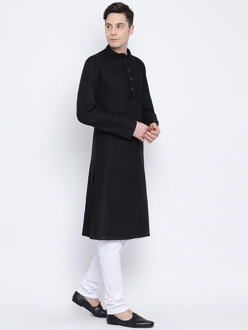 black solid long kurta - 16562579 - Zoom Image - 2