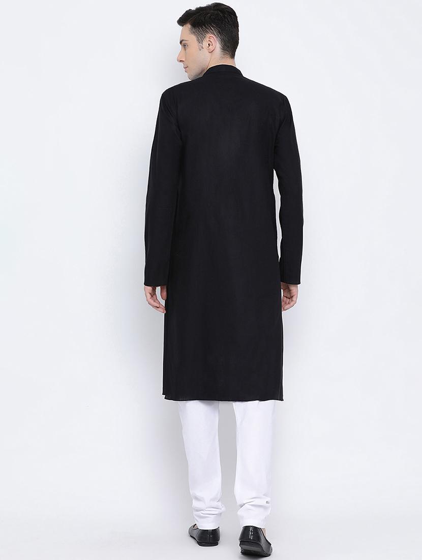 black solid long kurta - 16562579 - Zoom Image - 4