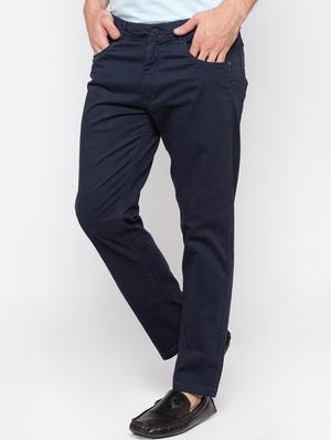blue solid chinos - 16562918 - Standard Image - 2