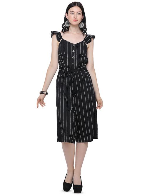 tie front striped jumpsuit - 16563124 - Very Small Image - 1