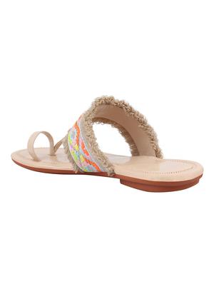 do bhai beige one toe sandals - 16563253 - Standard Image - 3