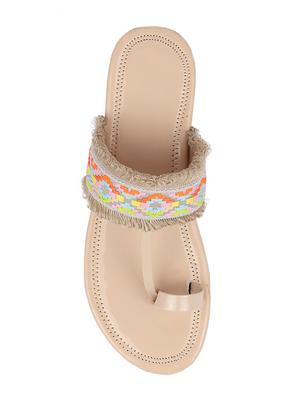 do bhai beige one toe sandals - 16563253 - Standard Image - 4