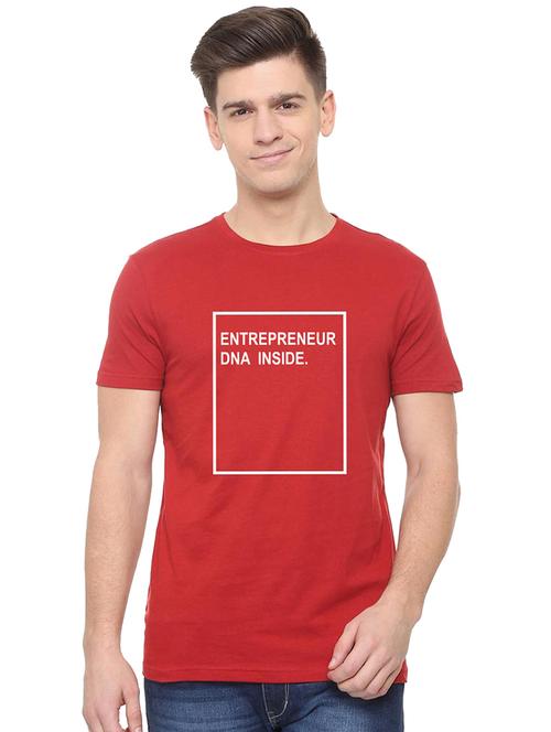 red typographic chest print t-shirt - 16563314 - Standard Image - 1