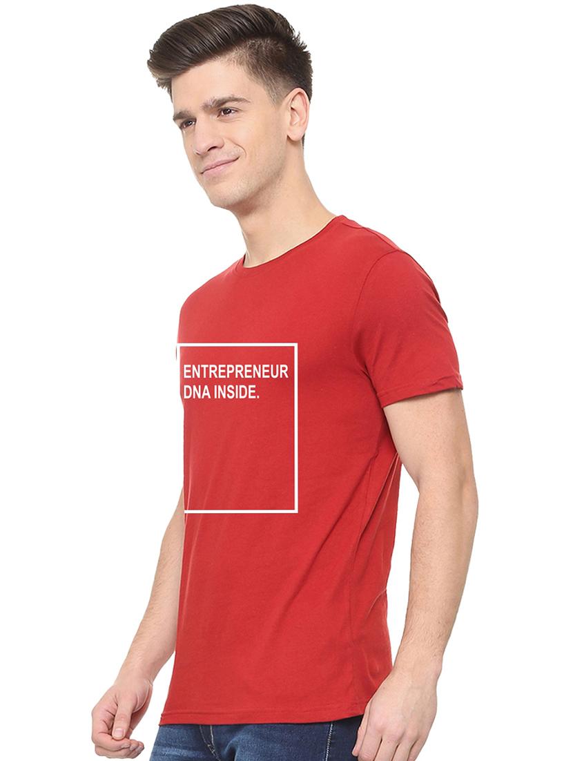 red typographic chest print t-shirt - 16563314 - Zoom Image - 2