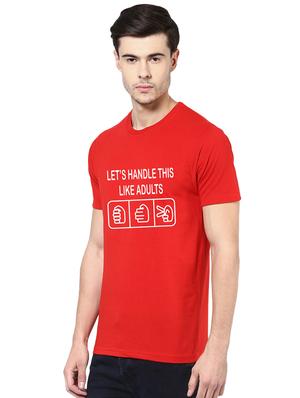 red typographic chest print t-shirt - 16563348 - Standard Image - 2