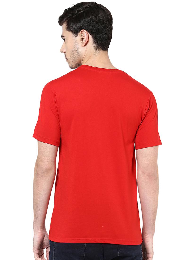 red typographic chest print t-shirt - 16563348 - Zoom Image - 3