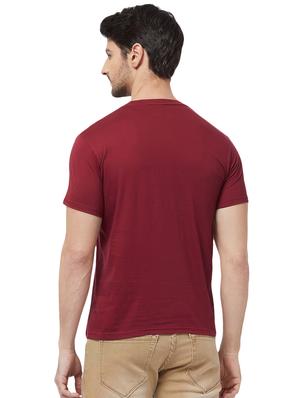 maroon typographic chest print t-shirt - 16563806 - Standard Image - 3