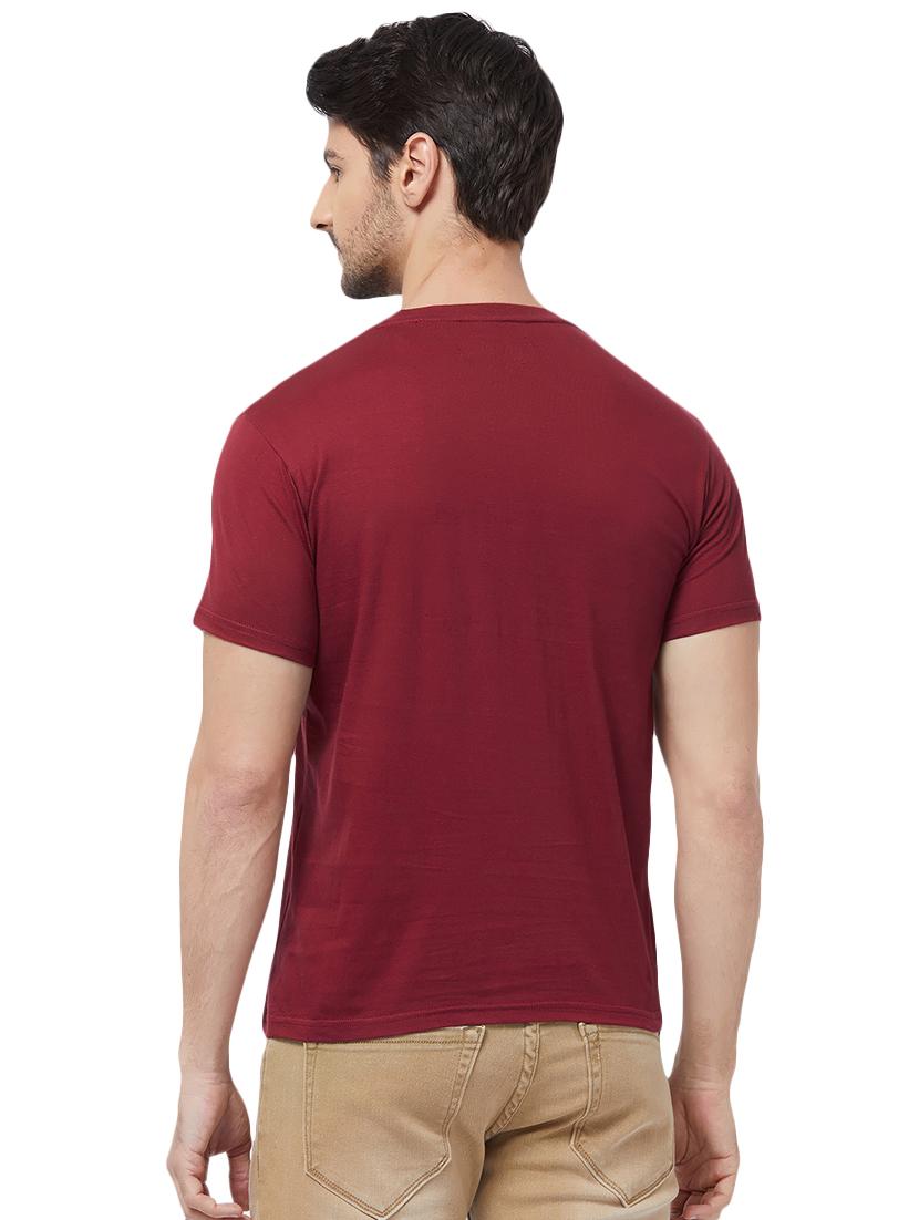 maroon typographic chest print t-shirt - 16563806 - Zoom Image - 3
