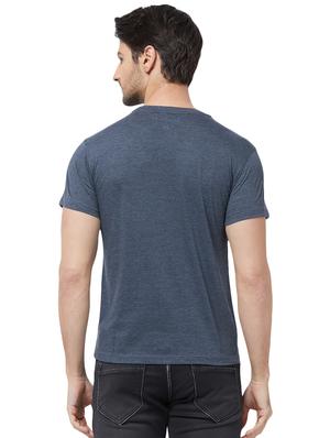 blue typographic chest print t-shirt - 16563807 - Standard Image - 3
