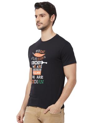 black typographic chest print t-shirt - 16563817 - Standard Image - 2