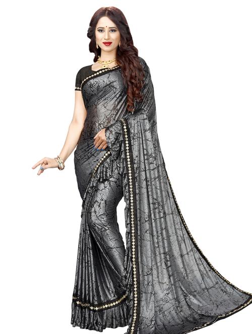 abstract fusion saree with blouse - 16564238 - Standard Image - 1