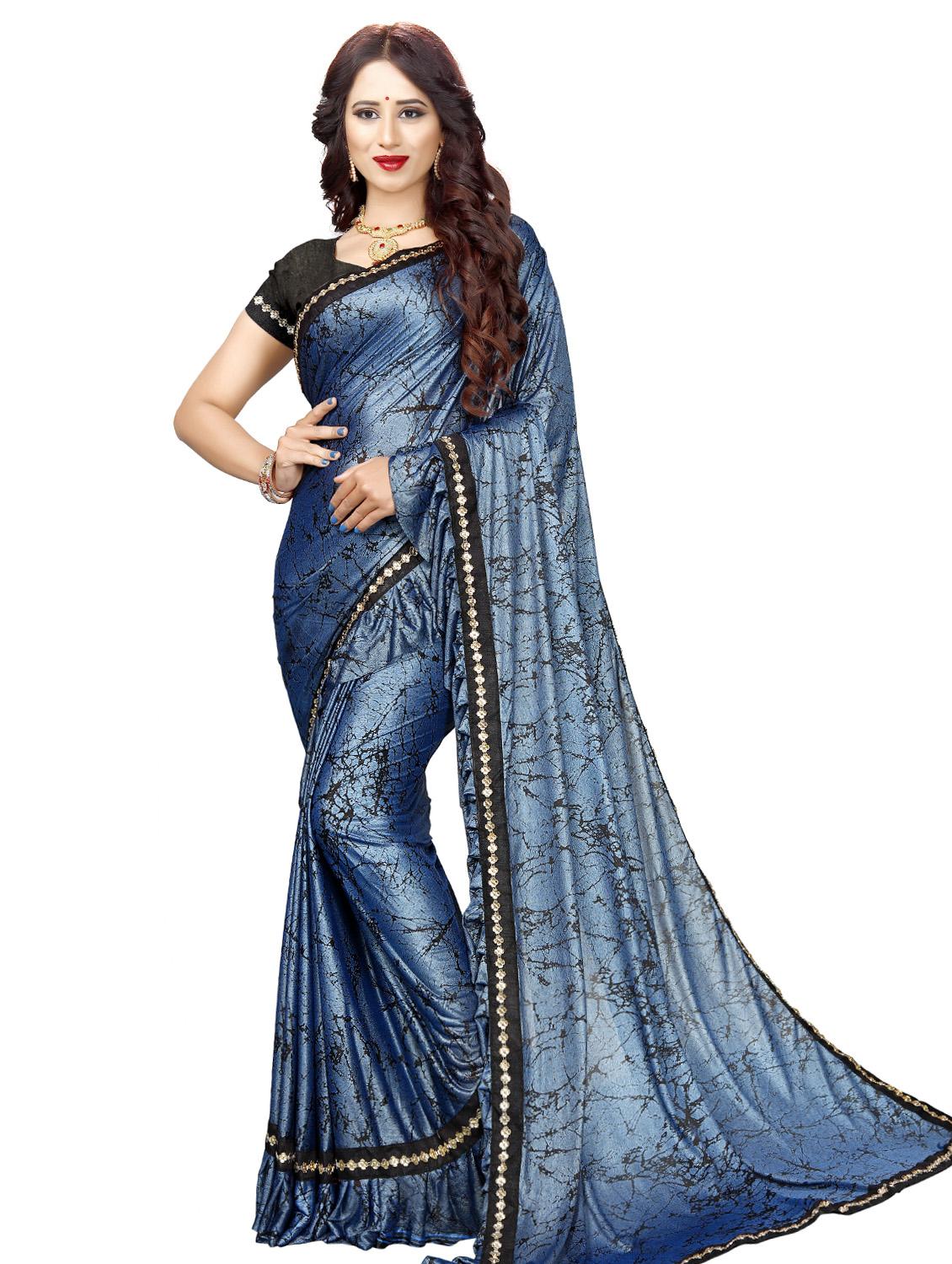 abstract fusion saree with blouse - 16564239 - Zoom Image - 1
