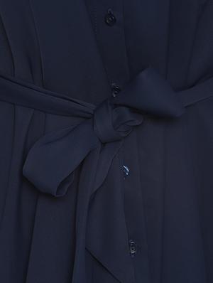 tie knot solid shirt dress - 16564848 - Standard Image - 4