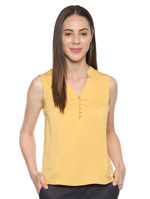 mandarin neck pleated top - 16564950 - Standard Image - 1