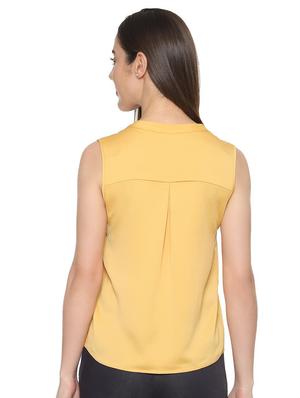 mandarin neck pleated top - 16564950 - Standard Image - 2