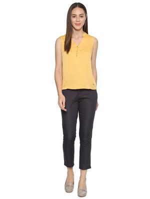 mandarin neck pleated top - 16564950 - Standard Image - 3